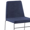 Kit 2 Cadeiras Estofadas Base Em Aço F41 Linho Azul Marinho Dmobiliario