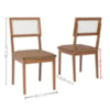 Kit 2 Cadeiras Estofadas Madeira Maciça 22155 Corino Kaki ORNAR