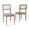 Kit 2 Cadeiras Estofadas Madeira Maciça 22155 Linho Cinza ORNAR