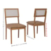 Kit 2 Cadeiras Estofadas Madeira Maciça 22157 Corino Kaki ORNAR