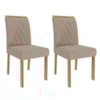 Kit 2 Cadeiras Estofadas Madeira Tauari 20221 Linho Bege MOLCI