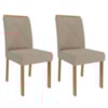 Kit 2 Cadeiras Estofadas Madeira Tauari 20223 Linho Bege MOLCI