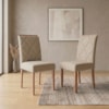 Kit 2 Cadeiras Estofadas Madeira Tauari 20223 Linho Bege MOLCI