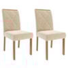 Kit 2 Cadeiras Estofadas Madeira Tauari 20223 Suede Nude MOLCI