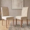 Kit 2 Cadeiras Estofadas Madeira Tauari 20223 Suede Nude MOLCI