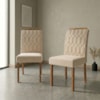 Kit 2 Cadeiras Estofadas Madeira Tauari 20225 Suede Nude MOLCI