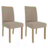 Kit 2 Cadeiras Estofadas Madeira Tauari 20227 Linho Bege MOLCI
