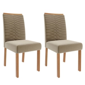 Kit 2 Cadeiras Estofadas Madeira Tauari 20227 Suede Joli MOLCI