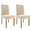 Kit 2 Cadeiras Estofadas Madeira Tauari 20227 Suede Nude MOLCI
