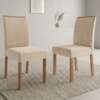 Kit 2 Cadeiras Estofadas Madeira Tauari 20227 Suede Nude MOLCI