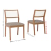 Kit 2 Cadeiras Estofadas Madeira Tauari 20494 Linho Bege NATUE