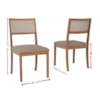 Kit 2 Cadeiras Estofadas Madeira Tauari 22192 Linho Bege NATUEM