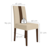 Kit 2 Cadeiras Estofadas MDF Linea Suede Amendoa Marfim POLIMAN