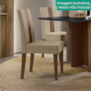 Kit 2 Cadeiras Estofadas MDF Linea Suede Amendoa Marfim POLIMAN