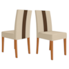 Kit 2 Cadeiras Estofadas MDF Linea Suede Freijo Marfim POLIMAN