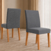 Kit 2 Cadeiras Estofadas MDF Luara Suede Freijo Gris POLIMAN