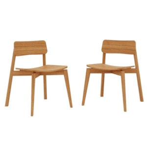Kit 2 Cadeiras Madeira Macica Taeda 60 cm 1557N Rustico Claro Festra