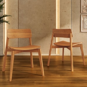 Kit 2 Cadeiras Madeira Macica Taeda 60 cm 1557N Rustico Claro Festra