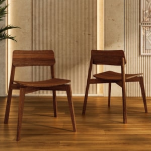 Kit 2 Cadeiras Madeira Macica Taeda 60 cm 1557N Rustico Escuro Festra