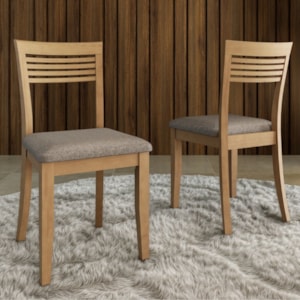 Kit 2 Cadeiras Madeira Macica Taeda 8981 Freijo Festra