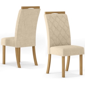 Kit 2 Cadeiras Sala De Jantar Bella Suede Linho Henn Kit 2 Cadeiras Sala De Jantar Bella Suede Linho Henn
