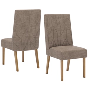 Kit 2 Cadeiras Sala De Jantar Eloa Suede Cacao Henn Kit 2 Cadeiras Sala De Jantar Eloa Suede Cacao Henn