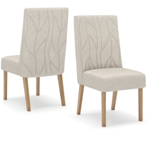 Kit 2 Cadeiras Sala De Jantar Eloa Suede Linho Henn Kit 2 Cadeiras Sala De Jantar Eloa Suede Linho Henn