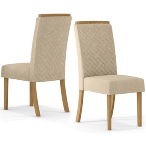 Kit 2 Cadeiras Sala De Jantar Malu Suede Linho Henn Kit 2 Cadeiras Sala De Jantar Malu Suede Linho Henn