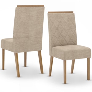 Kit 2 Cadeiras Sala De Jantar Nina Suede Creme Henn Kit 2 Cadeiras Sala De Jantar Nina Suede Creme Henn