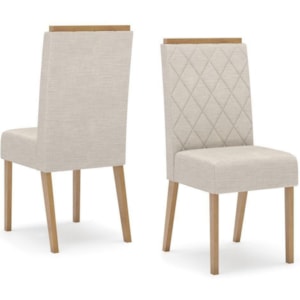 Kit 2 Cadeiras Sala De Jantar Nina Suede Linho Henn Kit 2 Cadeiras Sala De Jantar Nina Suede Linho Henn