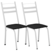 Kit 2 Cadeiras Tubular America 061 Branco Assento Preto ARTEF