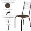 Kit 2 Cadeiras Tubular America 062 Cromo Preto Assento Madeira Imbuia ARTEF