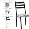 Kit 2 Cadeiras Tubular Europa 118 Preto Assento Floral Cinza ARTEF