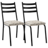 Kit 2 Cadeiras Tubular Europa 118 Preto Assento Madeira Cedro ARTEF