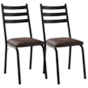 Kit 2 Cadeiras Tubular Europa 118 Preto Assento Madeira Imbuia ARTEF