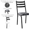 Kit 2 Cadeiras Tubular Europa 118 Preto Assento Mosaico Silver ARTEF