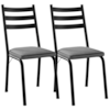 Kit 2 Cadeiras Tubular Europa 118 Preto Assento Platina ARTEF