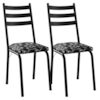 Kit 2 Cadeiras Tubular Europa 118 Preto Assento Preto Flor ARTEF