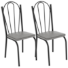 Kit 2 Cadeiras Tubular Europa 121 Preto Assento Platina ARTEF