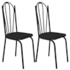 Kit 2 Cadeiras Tubular Europa 121 Preto Assento Preto ARTEF