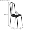 Kit 2 Cadeiras Tubular Europa 121 Preto Assento Preto ARTEF