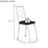 Kit 2 Cadeiras Tubular Europa 143 Branco Assento Preto ARTEF