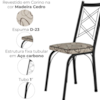 Kit 2 Cadeiras Tubular Europa 143 Preto Assento Madeira Cedro ARTEF