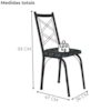 Kit 2 Cadeiras Tubular Europa 143 Preto Assento Mosaico Silver ARTEF