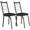 Kit 2 Cadeiras Tubular Europa 143 Preto Assento Preto ARTEF