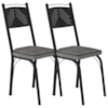 Kit 2 Cadeiras Tubular Europa 151 Preto Assento Grafiato ARTEF