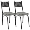 Kit 2 Cadeiras Tubular Europa 151 Preto Assento Platina ARTEF