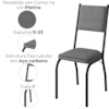 Kit 2 Cadeiras Tubular Europa 258 Preto Assento Platina ARTEF