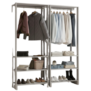 Kit 2 Closet Modulado 3 Prateleiras 200X80 cm EY101 Branco NOVAM