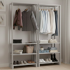 Kit 2 Closet Modulado 3 Prateleiras 200X80 cm EY101 Branco NOVAM